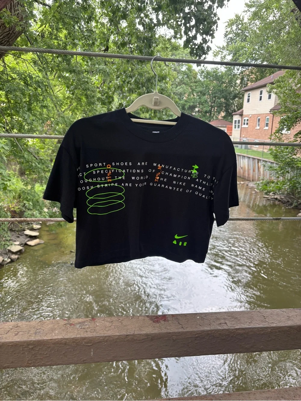 Nike Black Tee with White Swoosh Logo